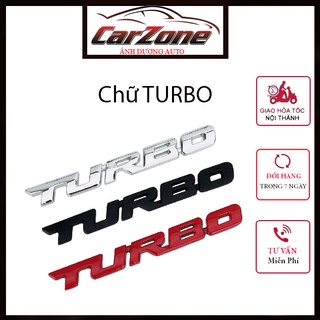 Logo TURBO 3D _ Chữ TURBO 3D Kim Loại Dán Trang Trí Ô Tô