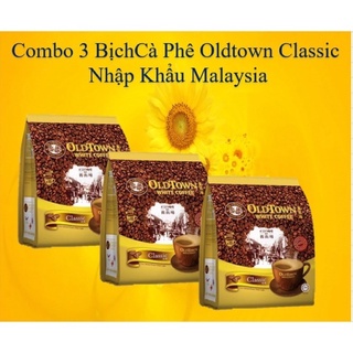 Combo 3 bịch cà phê trắng white coffee oldtown classic malaysia