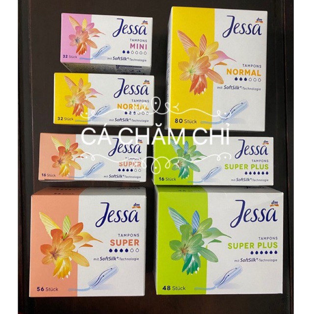 Tampon Jessa / Facelle nội địa Đức đủ size date 2026 - Băng vệ sinh dạng nút / ống /que