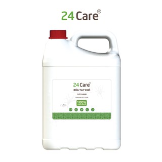 [DIỆT KHUẨN] Nước rửa tay khô 24Care nguồn gốc thiên nhiên 5 lít Sả Chanh/ Bạc Hà/ Cam Ngọt - diệt khuẩn 99,9%