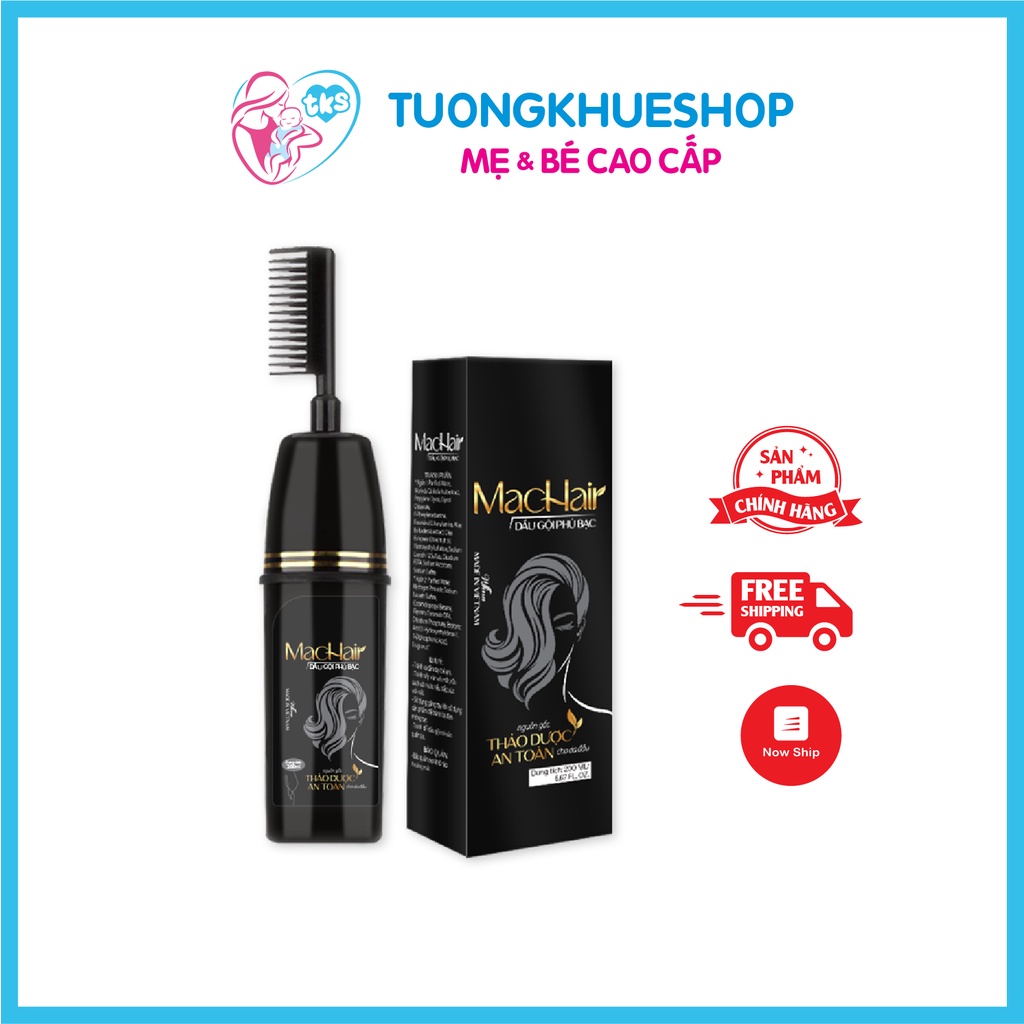 Dầu gội phủ bạc thảo dược MacHair - dầu gội đen tóc sau 5 phút