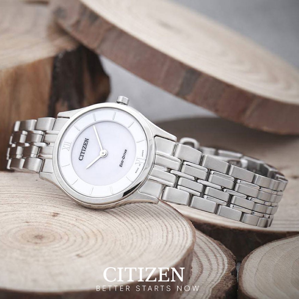 Đồng Hồ Nữ Citizen Siêu Mỏng Dây Thép Không Gỉ EG3220-58A - Mặt Trắng (Sapphire)