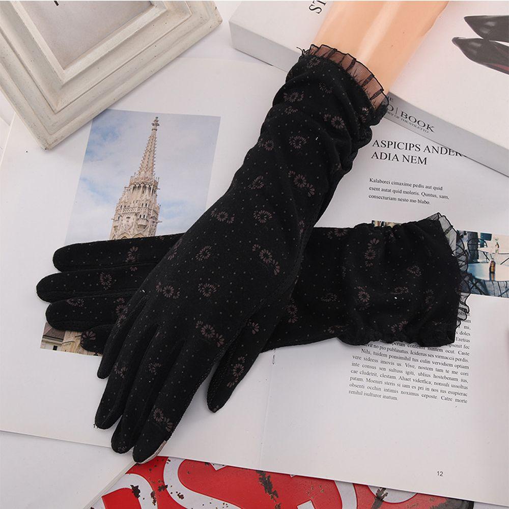 Găng Tay Cotton Chống Tia UV Có Thể Chạm Màn Hình Cảm Ứng Dành Cho Nữ