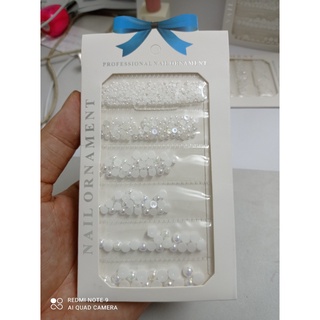 trai nửa trang trí móng, trân châu gắn móng