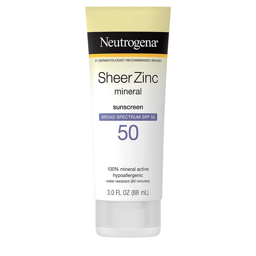 Kem chống nắng gốc khoáng Neutrogena Sheer Zinc Oxide Dry-Touch Sunscreen Lotion with Broad Spectrum SPF 50 88ml (Mỹ)