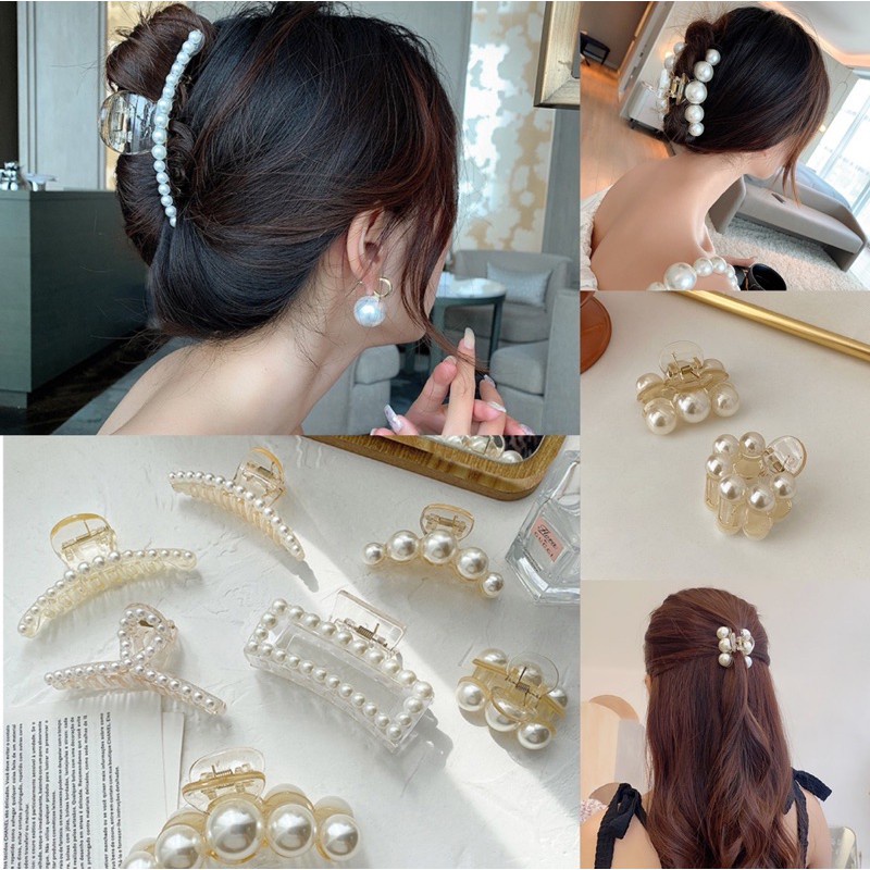 Kẹp tóc ngọc trai thanh lịch thời trang Hàn Quốc cho nữ nhiều kiểu tùy chọn