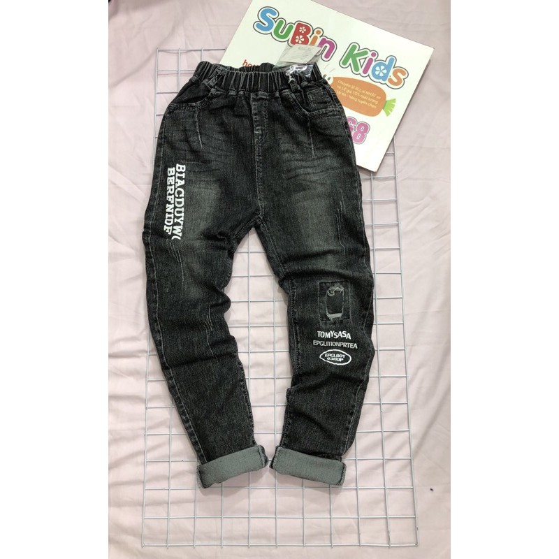 Quần jeans dài cho bé SB sz 30-45kg quần bò tre em nam 8 9 10 11 12 tuoi (hàng có sẵn) 8009 8010 SUBIN KIDS