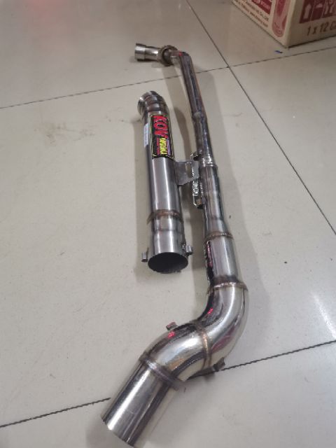 Pô kou inox không nỉ full cổ kong 2 khúc cho dream Wave sirius rc