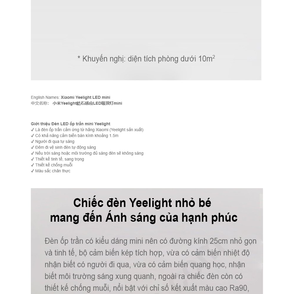 Đèn led ốp trần mini Xiaomi Yeelight hãng