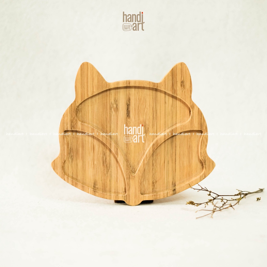 Khay gỗ tre con cáo - Khay gỗ tre ăn dặm - Bamboo wooden tray