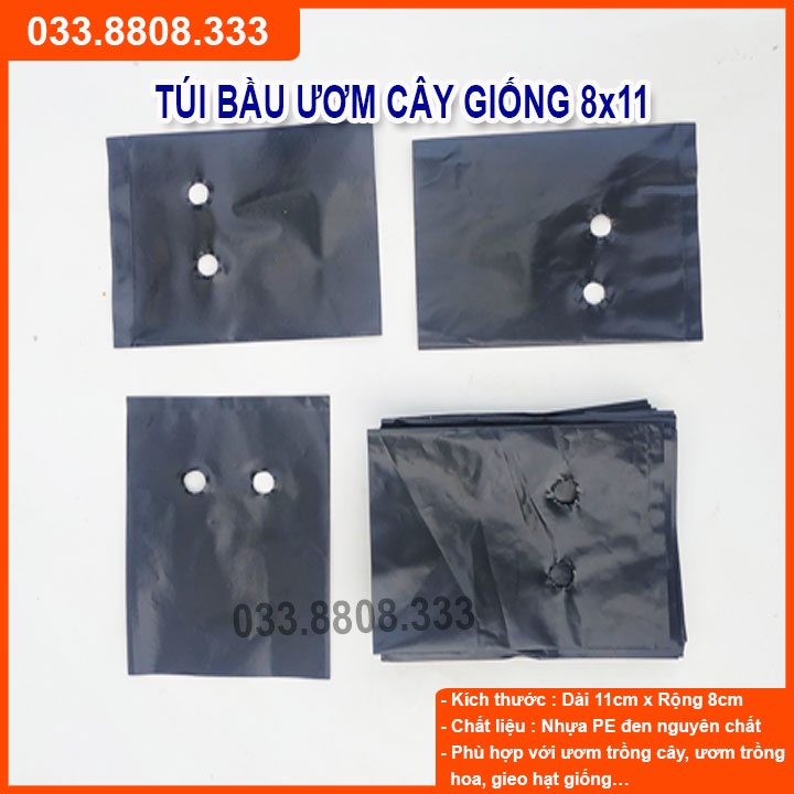 [Siêu Sale]  1KG TÚI BẦU VUÔNG ĐEN DÙNG ƯƠM CÂY ( SIZE 8x11CM) - CHẬU ƯƠM CÂY GIÁ RẺ