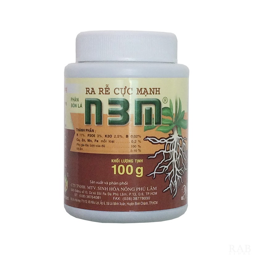 Phân bón lá N3N hủ 100gr, phân bón lá kích thích ra rễ nhanh ở cây trồng