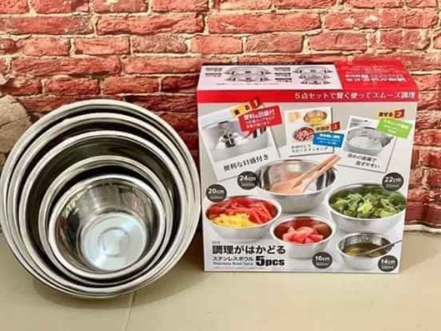 Set 5 tô inox Nhật