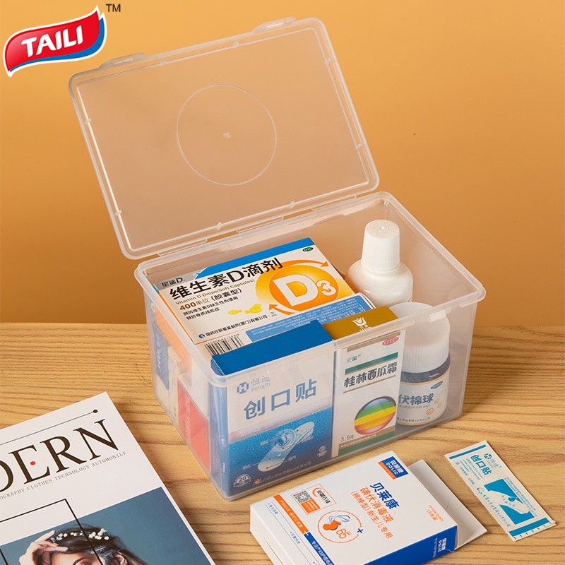 Hộp TAILI bằng nhựa trong suốt có nắp đậy đựng khẩu trang dùng một lần tiện lợi