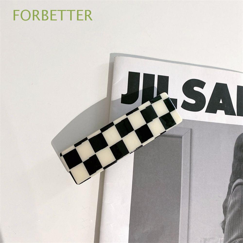 Kẹp Tóc Hình Chữ Nhật Họa Tiết Caro Phong Cách Hàn Quốc Thanh Lịch Cho Nữ