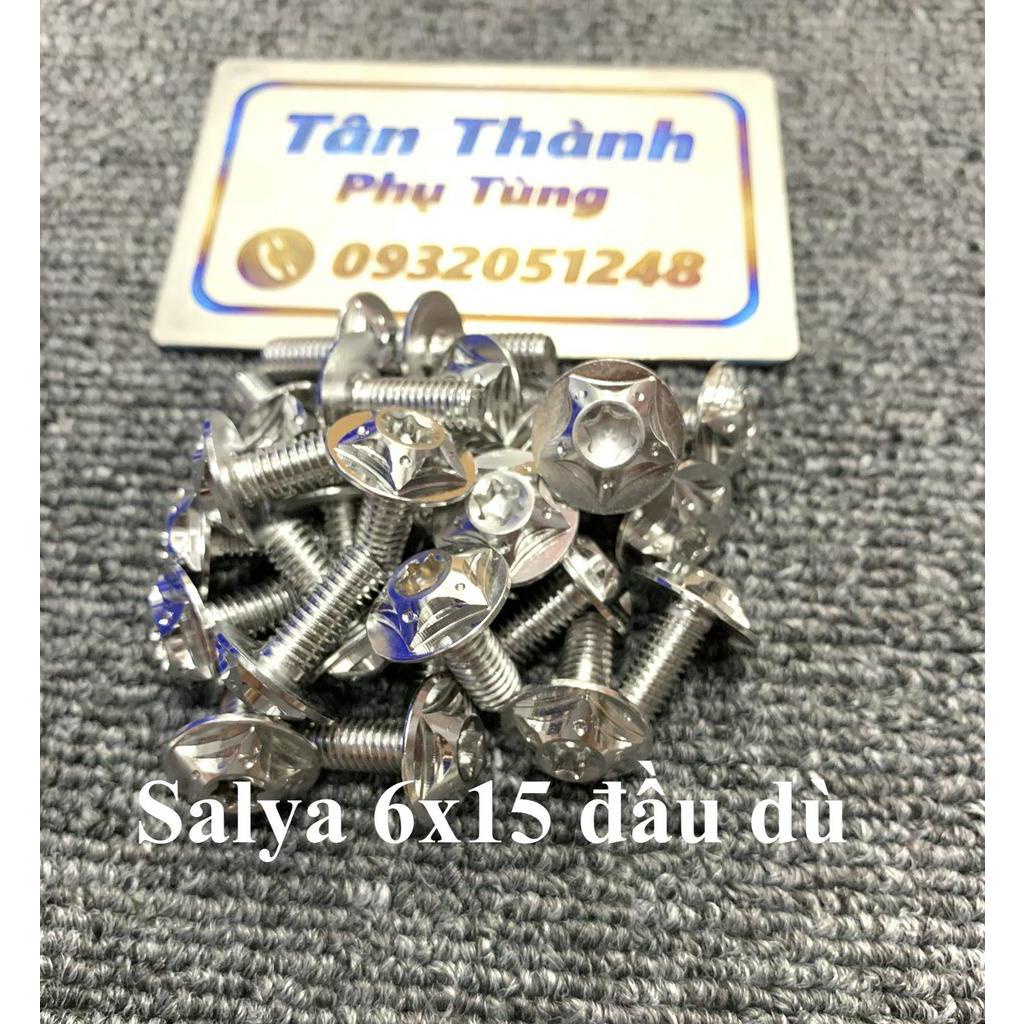 Ốc salaya 6x15 đầu dù gắn dần áo, ốp pô, nhiều vị trí trên xe