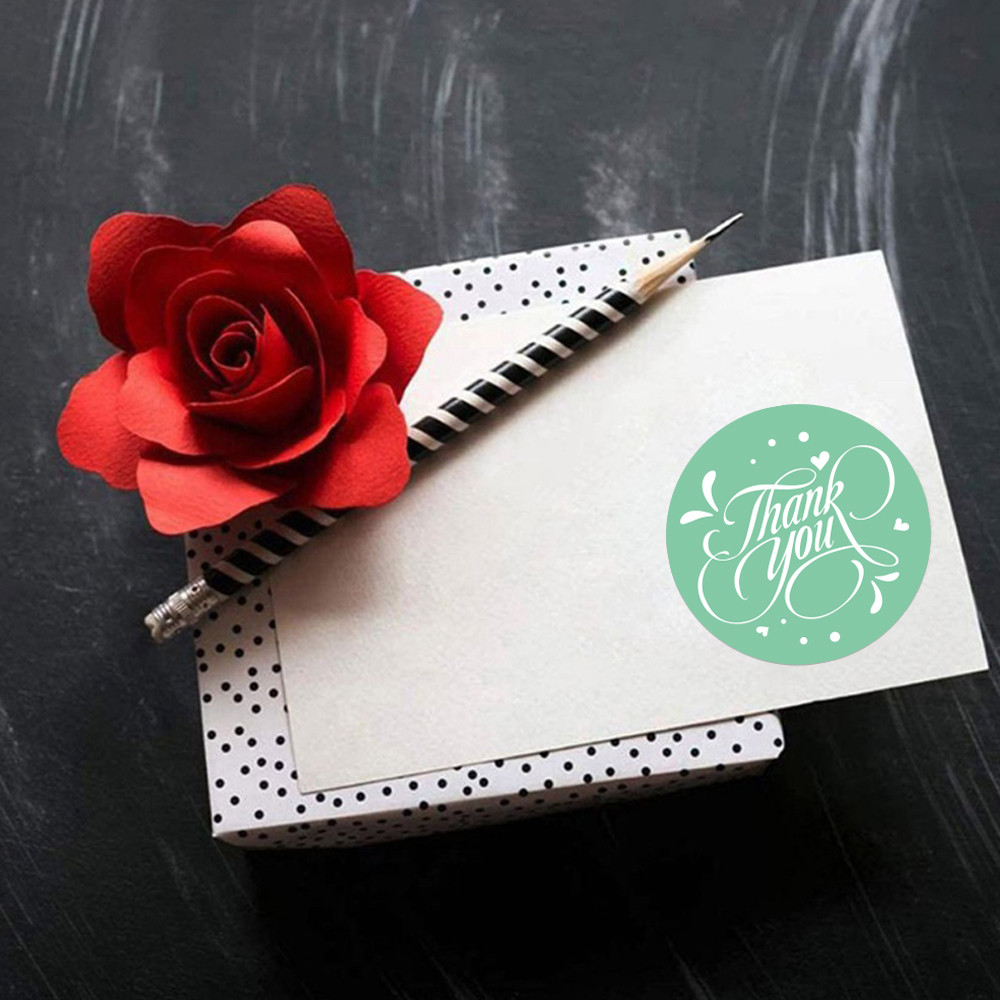 Nhãn Dán Trang Trí In Chữ Thank You Đáng Yêu