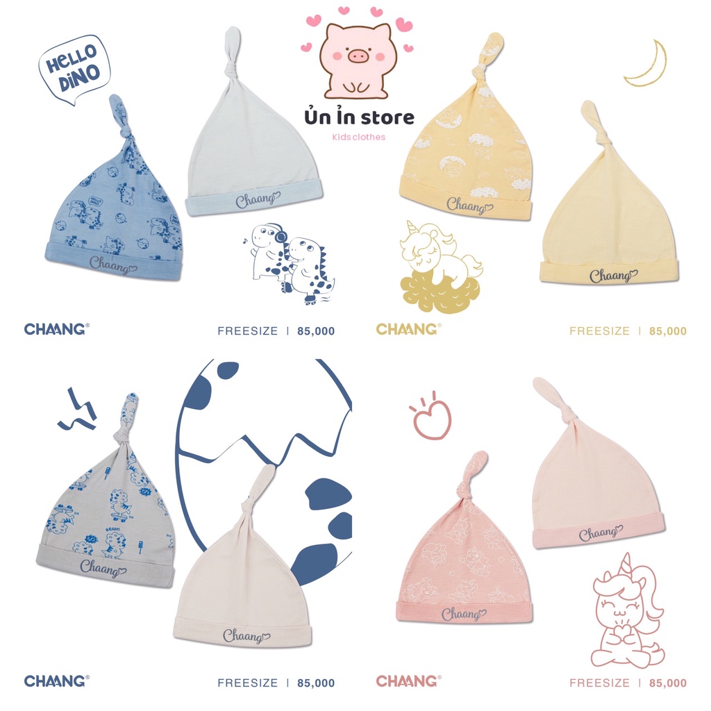 Chaang Set mũ thóp sơ sinh Pony&Dino