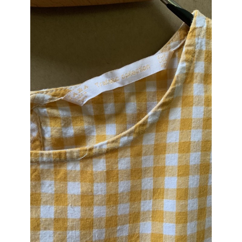 Váy Zara dáng babydoll, hoạ tiết kẻ gingham vintage