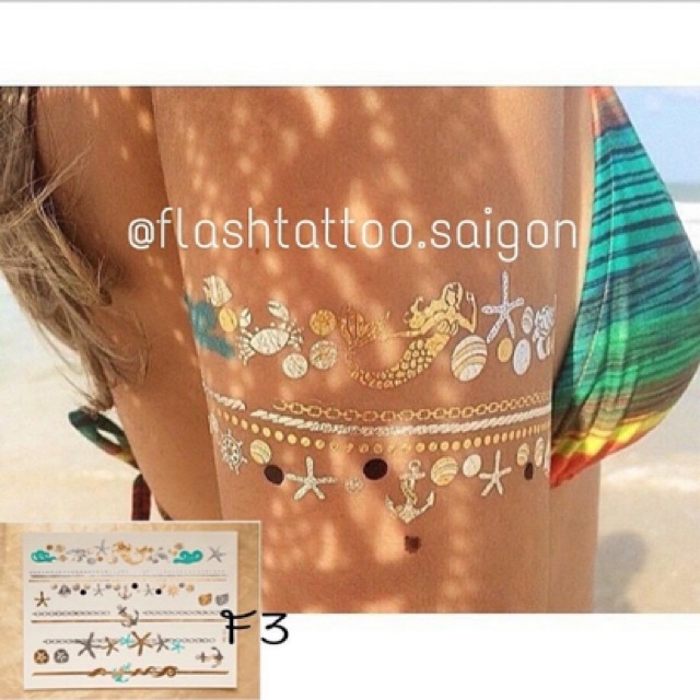 Flash tattoo Hình xăm ánh kim đi biển & Fes vô nước thỏai mái 💕✨