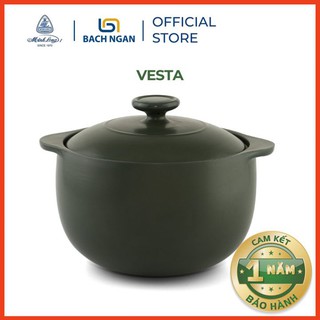Nồi sứ dưỡng sinh Minh Long - Vesta 3.0 L + nắp - Dùng cho bếp gas, bếp hồng ngoại