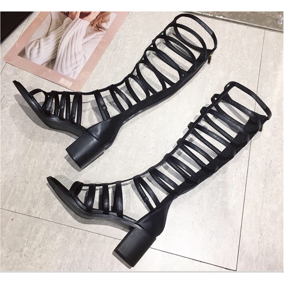 Giày sandal chiến binh gót vuông cao cấp chính hãng FULLBOX C04