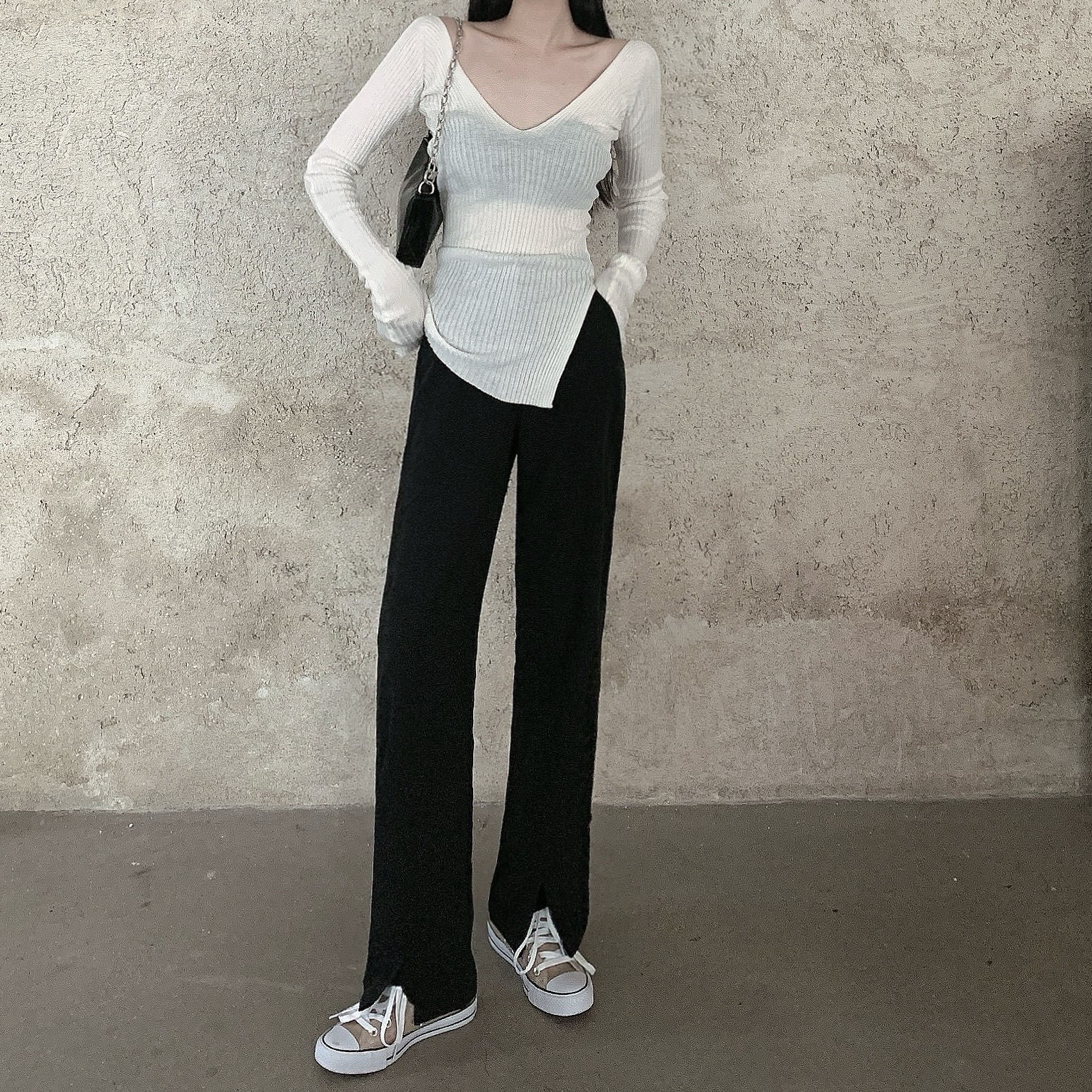 Quần Tây Lưng Cao Ống Rộng Phong Cách Hàn Quốc Thời Trang Cho Nữ | BigBuy360 - bigbuy360.vn