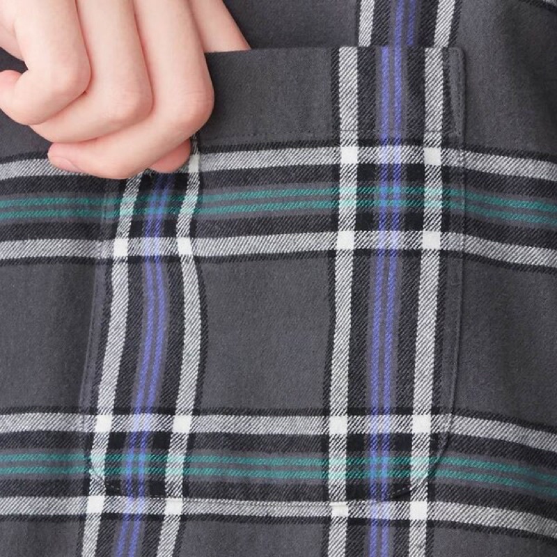 Áo sơ mi nam dài tay kẻ caro flannel dòng oversize thời trang, năng động của GU - Nhật