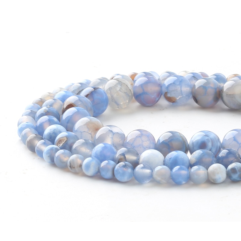Chuỗi Hạt Đá Mã Não Tự Nhiên 6 / 8 / 10mm Tự Làm Trang Sức