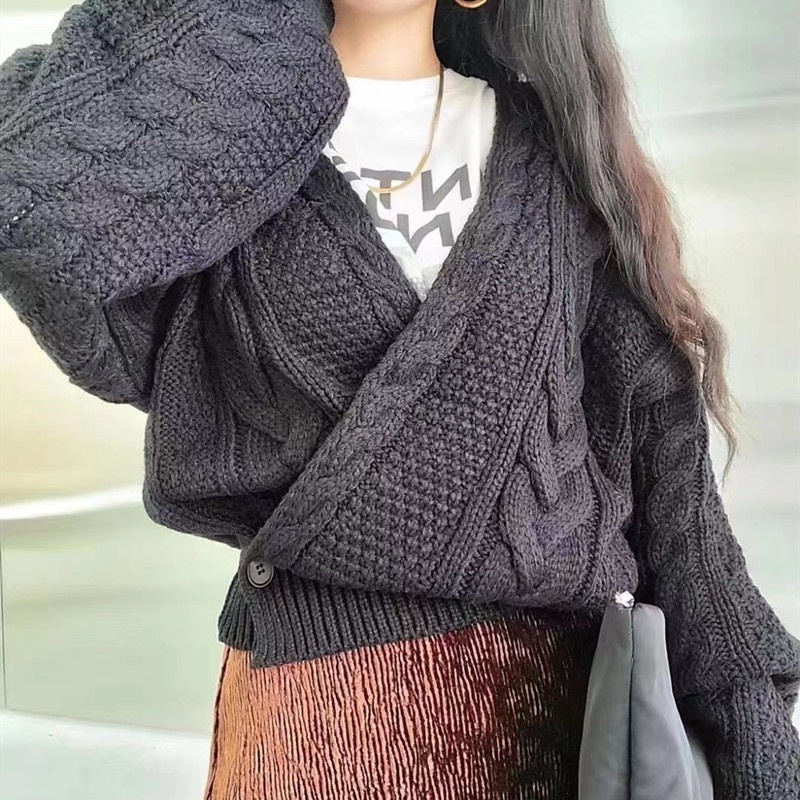 Áo khoác cardigan SUXI dệt kim tay dài cổ chữ V thời trang mùa thu cho nữ