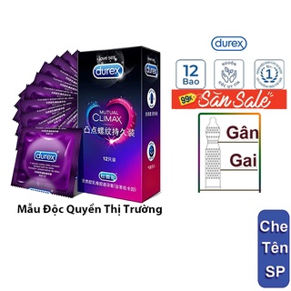 Bao cao su gân gai Durex Mutual Climax 12 bao. Bcs dễ chạm đỉnh nhiều lần,công nghệ sản xuất thái lan, hsd 2025