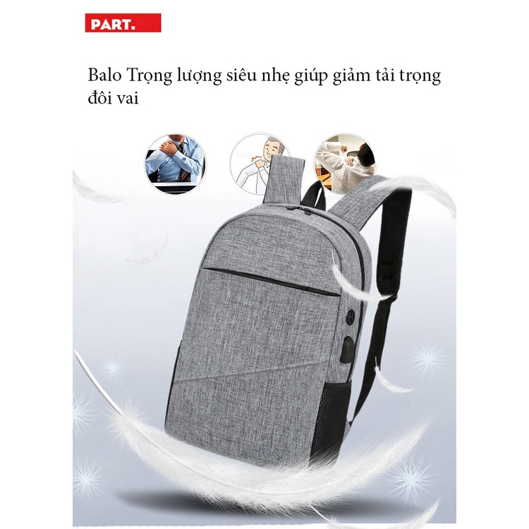 Set 3 Chiếc Ba Lô Nam Túi Nam Sạc USB Ba Lô Đa Năng Thường Ngày Túi Đi Học Nam thời trang cao cấp  trẻ trung