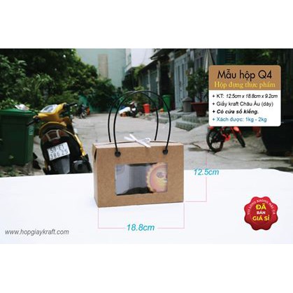 25 cái - Hộp giấy kraft đựng thực phẩm, 2 hộp nhựa nắp nhôm 500ml = Hộp Q4 | BigBuy360 - bigbuy360.vn
