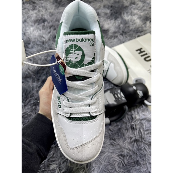 Giầy Thể Thao NB 550 "white Green" Trắng Xám Xanh Bản Đặt Biệt Chất Lượng Số 1 Việt Nam