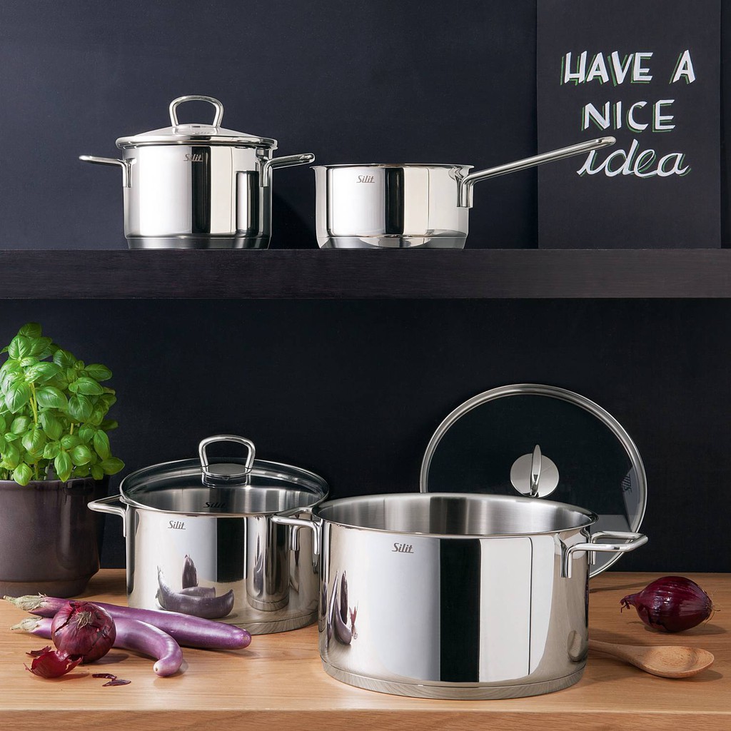 Bộ nồi bếp từ Silit Alicante 4 món - có chảo - chất liệu inox không gỉ