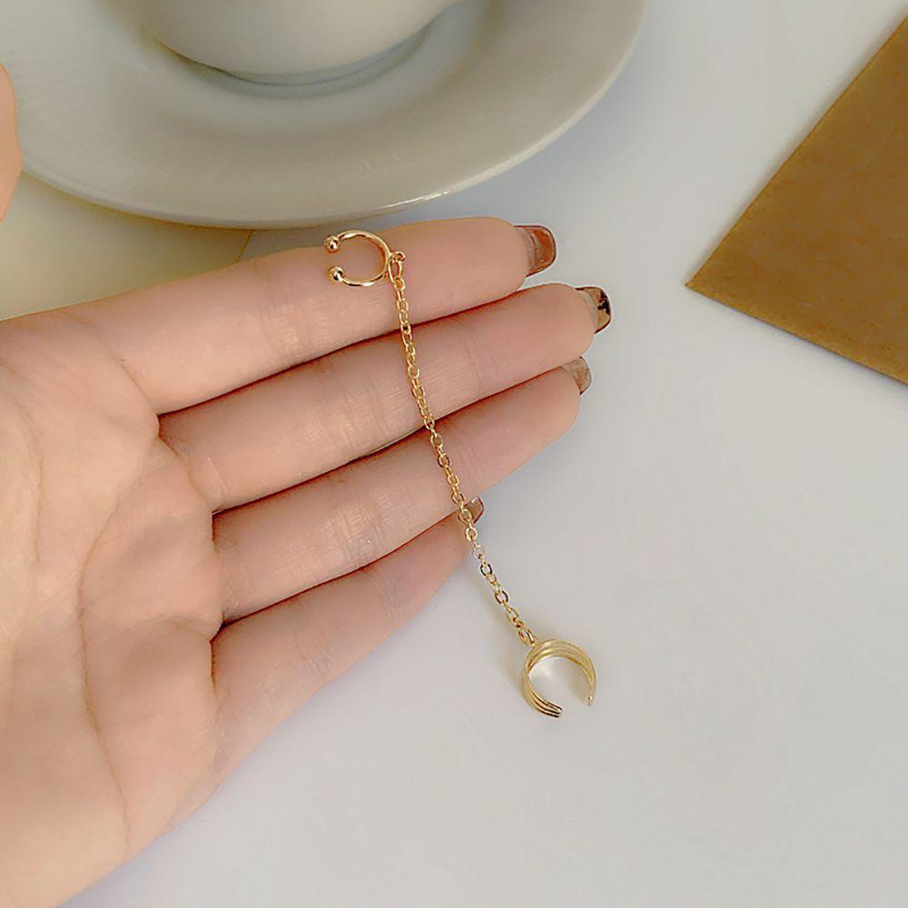 Khuyên Kẹp Vành Tai Dây Xích Dài Không Xỏ Phong Cách Punk Hip Hop Hàn Quốc Thích Hợp Làm Quà Tặng Cho Bạn Gái