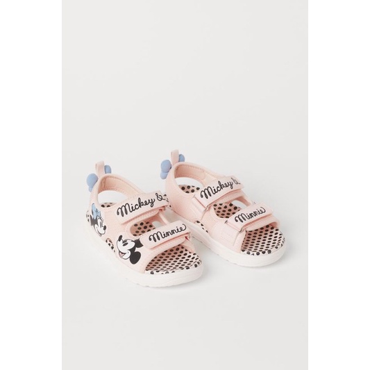 sandal minnie hồng chấm bi