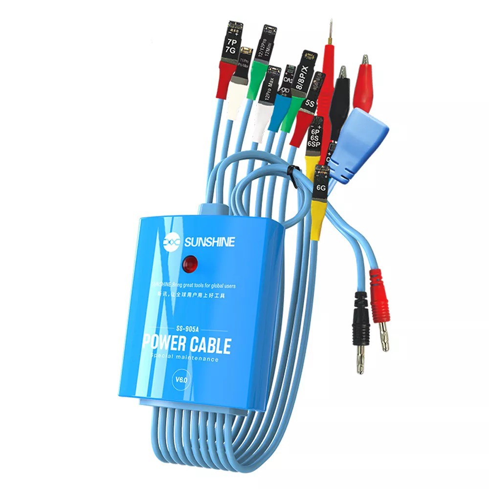 Dây cấp nguồn Sunshine SS-905A (9 đầu iP từ 6G đến 13PM, đầu kim, USB và đầu kẹp cá sấu)