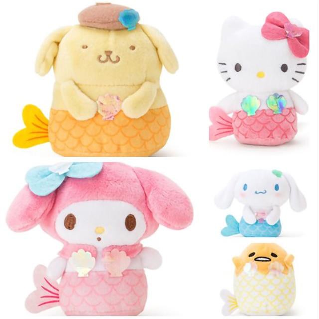 Mới 8 Cm Phim hoạt hình Kuromi My Melody Baby Cinnamoroll Pom Purin Cos Nàng tiên cá Kawali Búp bê Sang trọng Mềm mại Dễ thương Móc khóa Đồ chơi trẻ em