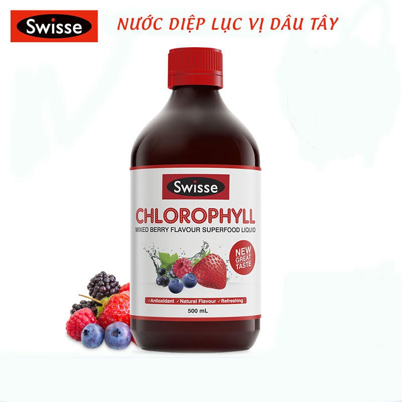 Nước diệp lục Swisse Chlorophyll 500ml của Úc vị dâu