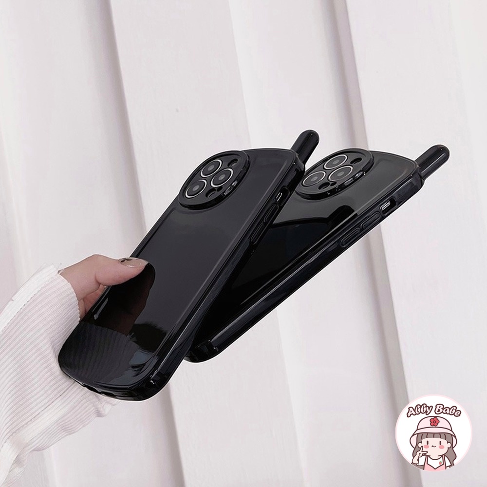 Ốp Điện Thoại TPU Mềm Nhám Màu Đen Họa Tiết Ăng Ten 3D Cho IP 13 12 11 Pro Max X XS XR 8 7 Plus