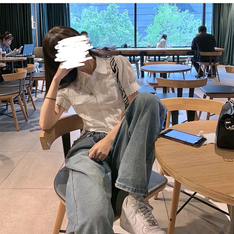 Áo kiểu BH tay phồng ngắn chiết eo phong cách Pháp thời trang 2022 cho nữ