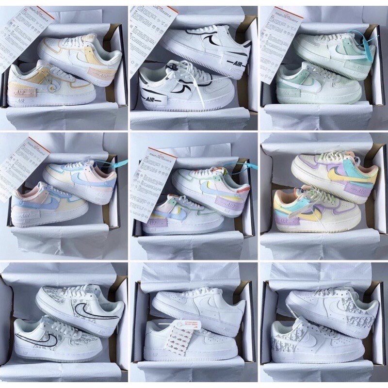 Siêu phẩm giày thể thao sneaker af1 shadow giày sd các màu đen trắng ,xanh , vàng cam kim cương ảnh thật tự chụpefreeshi