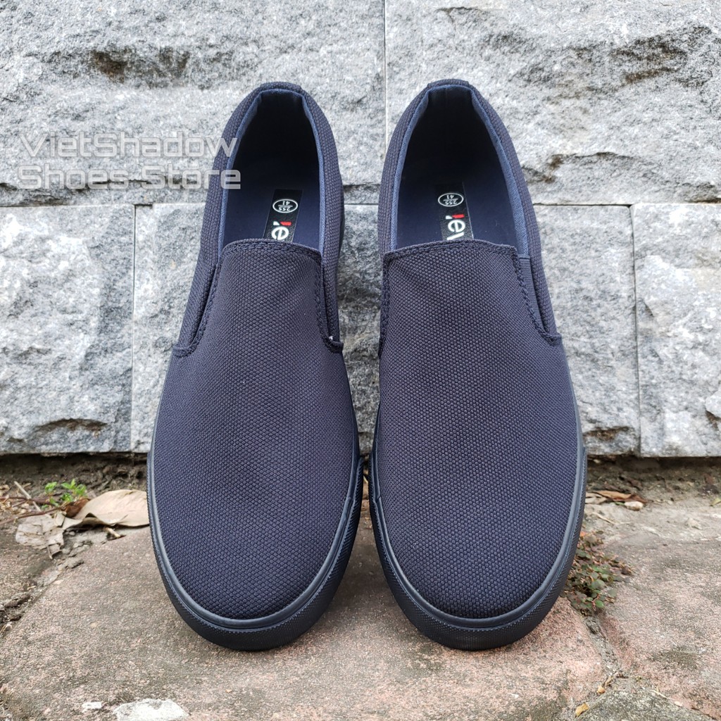 Slip on nam - Giày lười vải nam LEYO - Chất liệu vải polyester màu (đen) full và (xanh) than full - Mã SP A7522 | BigBuy360 - bigbuy360.vn