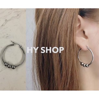 khuyên tai titan nam nữ phối bi tròn cá tính thép y tế siêu bền không dị ứng không gỉ unisex bts