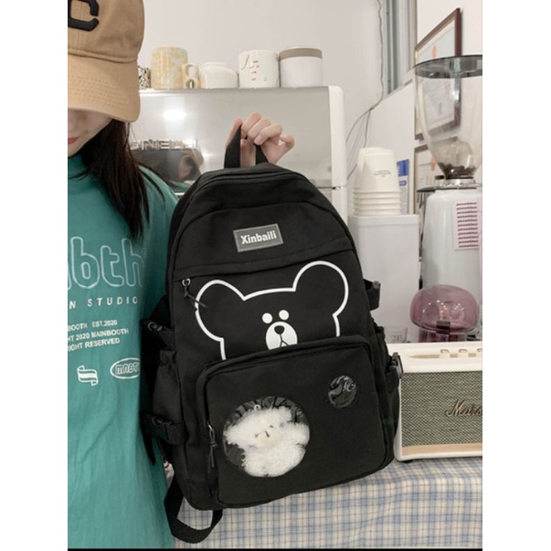 Balo Gấu PauPau đi học Ulzzang laptop giá rẻ học sinh, sinh viên đến trường cấp 1  , 2 , 3