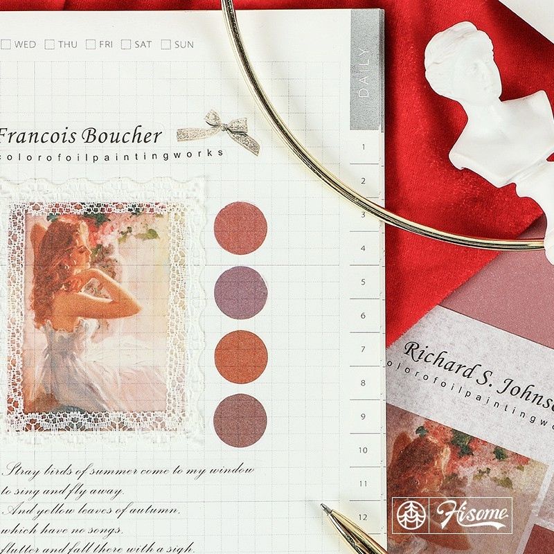 STICKER bộ tranh cổ điển trang trí sổ tay, vật dụng Vintage