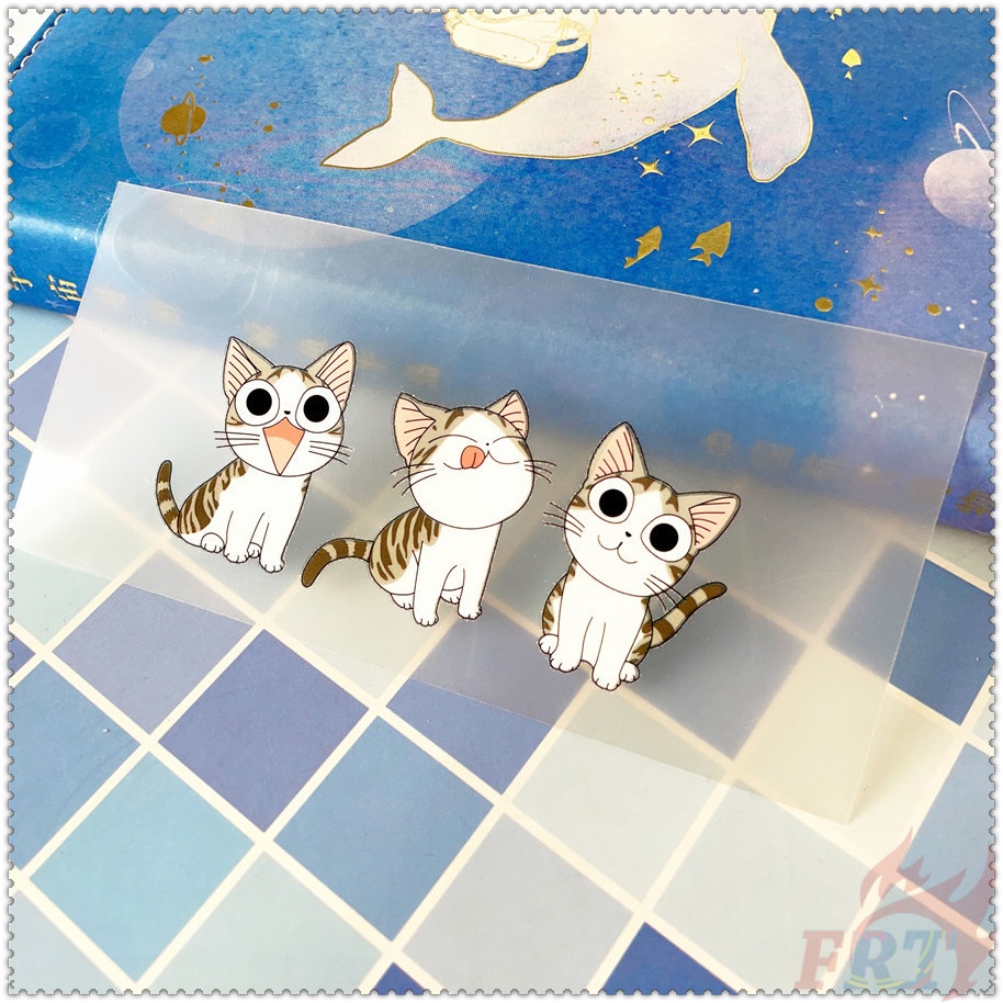 ✪ Miếng Dán Vinyl Hình Mèo Chi Hoạt Hình: Dễ Thương ✪ Set 3 Sticker Dán Nhiệt Trang Trí