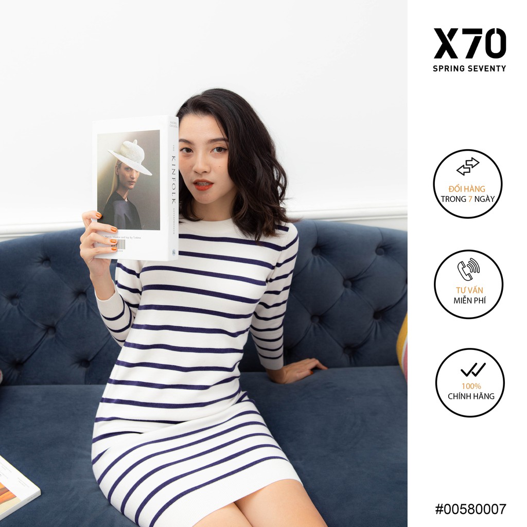 Đầm Nữ Form Suông Tay Dài Họa Tiết Kẻ Sọc Ngang Thời Trang X70 - 00580007 | BigBuy360 - bigbuy360.vn