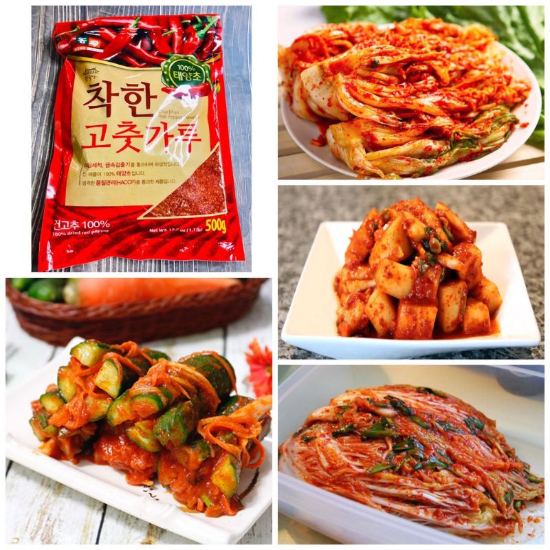 Bột ớt cánh Hàn Quốc làm kim chi Chackhan túi 1kg chính hãng